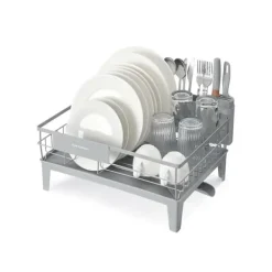 Dräneringsställ med droppbricka och bestickhållare - Stål - Dove grå