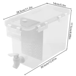 Dryckesautomater-Dryck- och vattendispenser - Dubbeltank 3,5 l - Kran & avdelare - För kylskåp - Vit