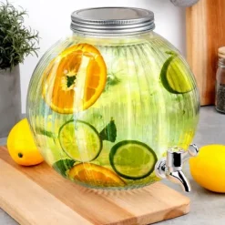 Dryckesautomat i glas med kran, kula, 5,5L, UTMÄRKT HUSPRODUKTER 139774