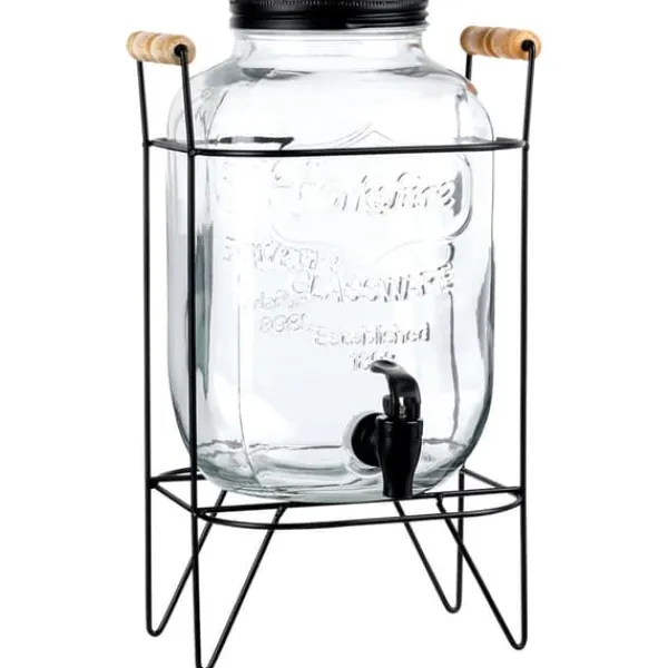 Dryckesburk med kran och stativ, svart, 5,5 l