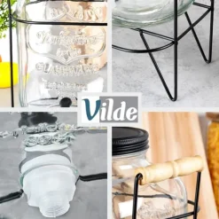 Dryckesburk med kran och stativ, svart, 5,5 l