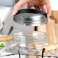 Dryckesburk med kran och stativ, svart, 4,2 l + 12 glas, 200 ml