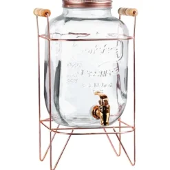 Dryckesautomater-Dryckesburk Stor dispenserburk i glas med kran och stativ 5,5L