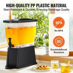Dryckesdispenser 3 gallon, plast med tapplock, fest, juice, iste, citronläsk, vatten, perfekt för evenemang