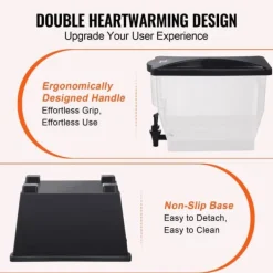 Dryckesdispenser 3 gallon, plast med tapplock, fest, juice, iste, citronläsk, vatten, perfekt för evenemang