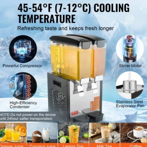 Dryckesdispenser, 20 L, 33x40,5x69 cm, rostfritt stål