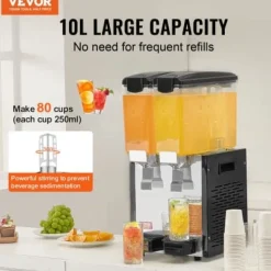 Dryckesdispenser, 20 L, 33x40,5x69 cm, rostfritt stål