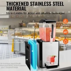 Dryckesautomater-Dryckesdispenser, 12 L, 22,5x43x68 cm, Rostfritt stål