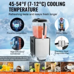 Dryckesautomater-Dryckesdispenser, 12 L, 22,5x43x68 cm, Rostfritt stål