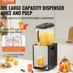 Dryckesautomater-Dryckesdispenser, 12 L, 22,5x43x68 cm, Rostfritt stål