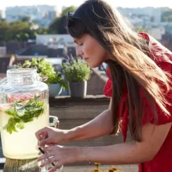 Dryckesdispenser - POINT-VIRGULE - Glas med Kran - 8L - För Cocktails och Iste