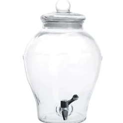 Dryckesdispenser, glas, 23x35 cm, återanvändbar, säker lock, bred öppning