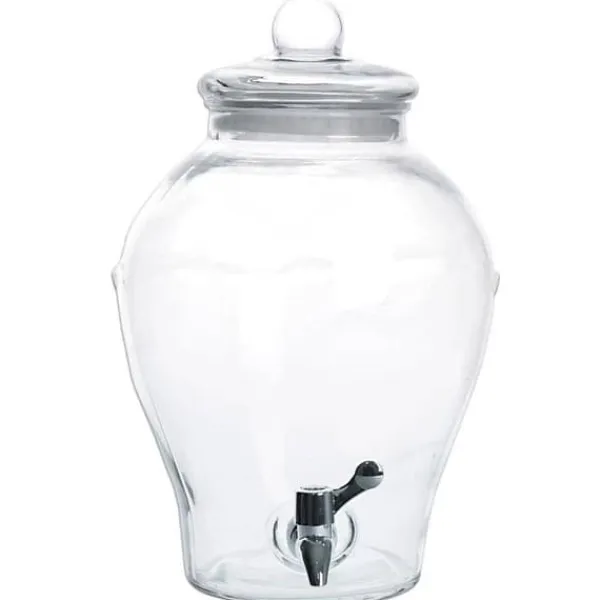 Dryckesdispenser, glas, 23x35 cm, återanvändbar, säker lock, bred öppning