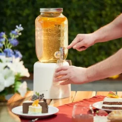 Dryckesdispenser Set, 26x13.5x19.5 cm, Transparent, Silver