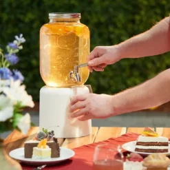 Dryckesdispenser set, 25x15x22 cm, Klar, Silver