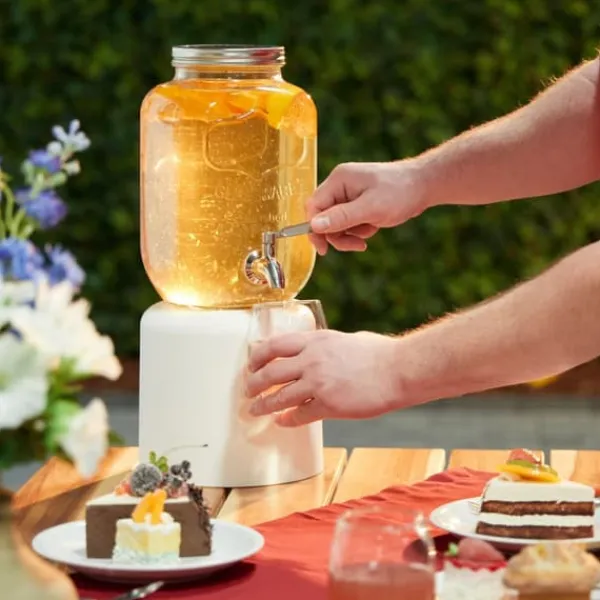 Dryckesdispenser set, 25x15x22 cm, Klar, Silver