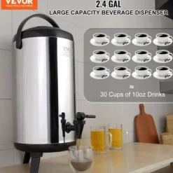 Dryckesautomater-Dryckesdispenser, 24x47,5 cm, rostfritt stål, isolerad