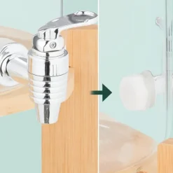 Dryckesdispenser, 40x22,5x30 cm, Klar Brun Silver