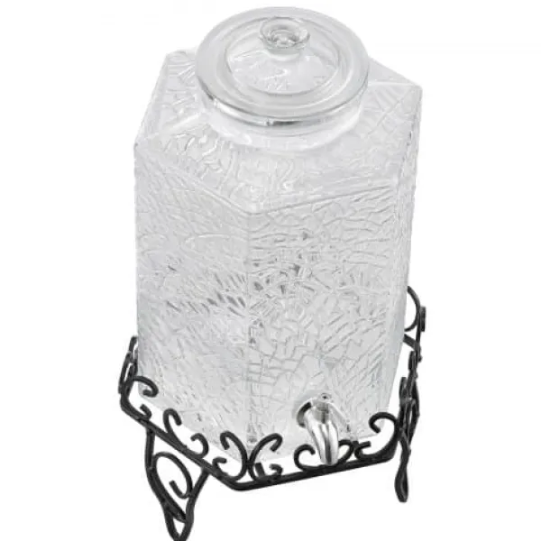 Dryckesdispenser, 40x21x21 cm, 10L, Glas, Transparent, Metallställ