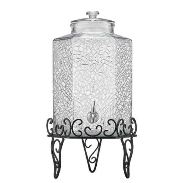 Dryckesdispenser, 40x21x21 cm, 10L, Glas, Transparent, Metallställ