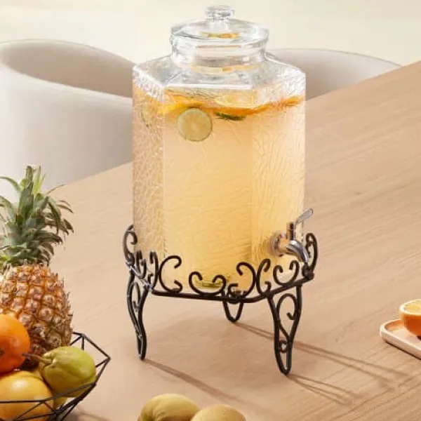 Dryckesdispenser, 40x21x21 cm, 10L, Glas, Transparent, Metallställ