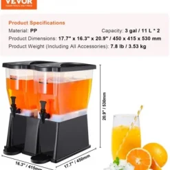 Dryckesdispenser, 45x41,5x53 cm, plast, med ställning och tappkran