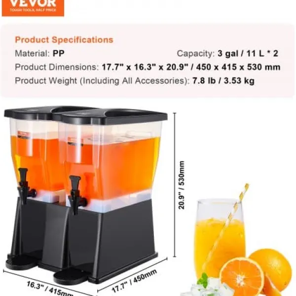 Dryckesdispenser, 45x41,5x53 cm, plast, med ställning och tappkran