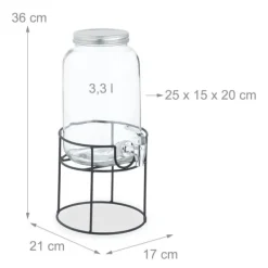 Dryckesdispenser, 36x17x21 cm, Transparent