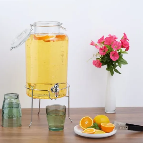 Dryckesautomater-Dryckesdispenser, 48x21x27 cm, Transparent, Silver