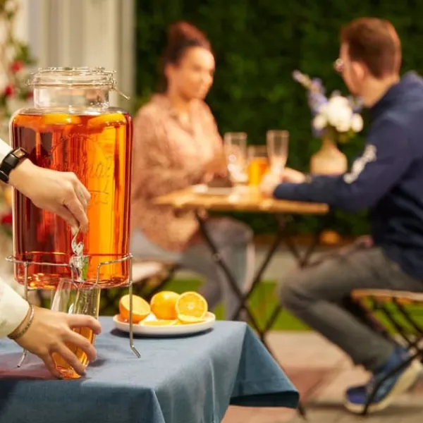 Dryckesautomater-Dryckesdispenser, 48x21x27 cm, Transparent, Silver