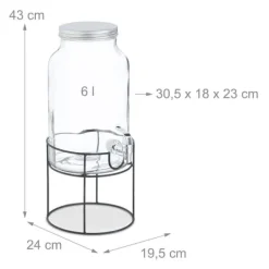 Dryckesdispenser, 43x19,5x24 cm, Transparent