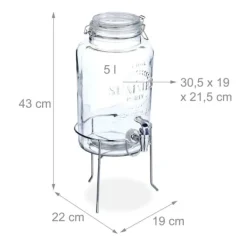 Dryckesautomater-Dryckesdispenser, 43x19x22 cm, Transparent