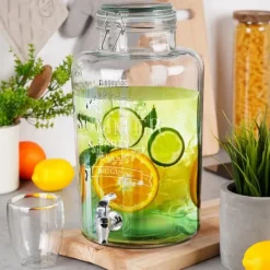 Dryckesdispenserburk i glas med kran 8L