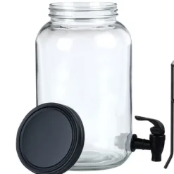 Dryckesautomater-Dryckesdispenserburk i glas med kran 3,2L