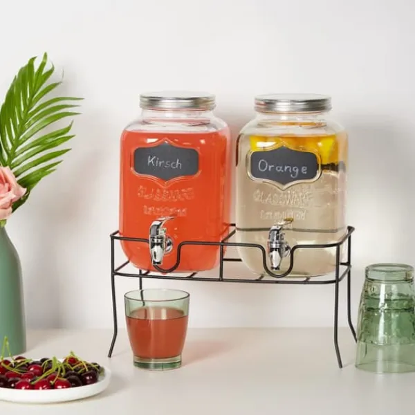 Dryckesdispenser-set, 37x33x24 cm, Klar