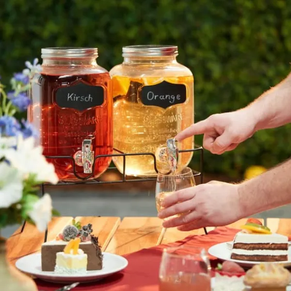 Dryckesdispenser-set, 37x33x24 cm, Klar