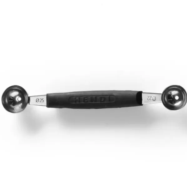 Dubbel dekorativ kniv för kulor i rostfritt stål - Hendi 856000