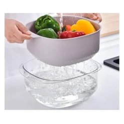 Durkslag & Silar-Dubbel durkslagsskål - För frukt, sallad och grönsaker