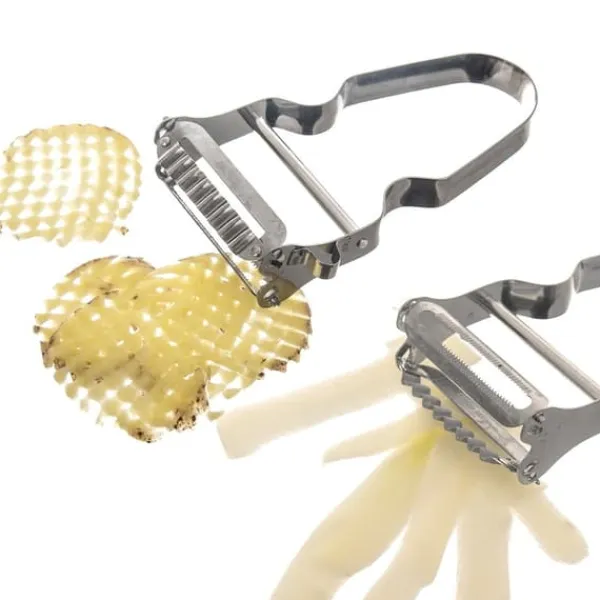 Dubbel stål Julienne Peeler Skalare kökskniv för grönsaker och frukt