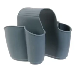 DUBBEL SVAMPHÅLLARE för diskho, grå med hål