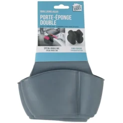 DUBBEL SVAMPHÅLLARE för diskho, grå med hål