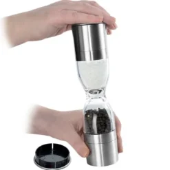 Dubbelsidig stålsalt- och pepparkvarn för att mala kryddor