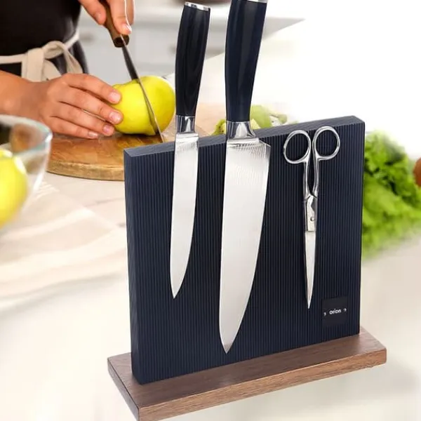 Dubbelsidigt magnetiskt knivställ SVART 24x24 cm