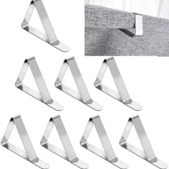 Dukclips & -Vikter-Dukhållare av rostfritt stål 8-pack