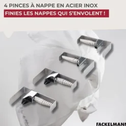 Dukhängare - Fackelmann - 61503 - Rostfritt stål - Justerbar 18-55 mm - Set med 4 delar