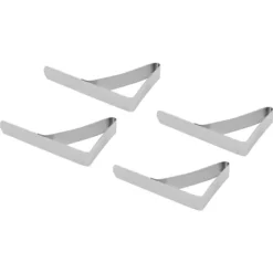Dukclips & -Vikter-Dukklämmor i rostfritt stål - set med 4, halksäkra bordshållare, 10,5*7 cm