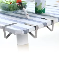 Dukclips & -Vikter-Dukklämmor i rostfritt stål - set med 4, halksäkra bordshållare, 10,5*7 cm