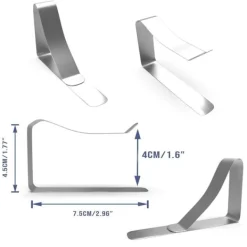 Dukclips & -Vikter-Dukklämmor, picknickbordsklämmor, picknickduksklämmor i rostfritt stål, dukklämmor, dukklämmor - 12-pack