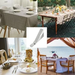 Dukclips & -Vikter-Dukklämmor, picknickbordsklämmor, picknickduksklämmor i rostfritt stål, dukklämmor, dukklämmor - 12-pack