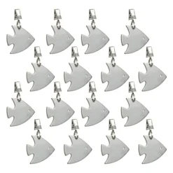 Dukclips & -Vikter-Duktyngder, Fiskdesign, 7.5x6x1 cm, Silver